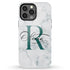Monogram Personalized White Marble iPhone Case