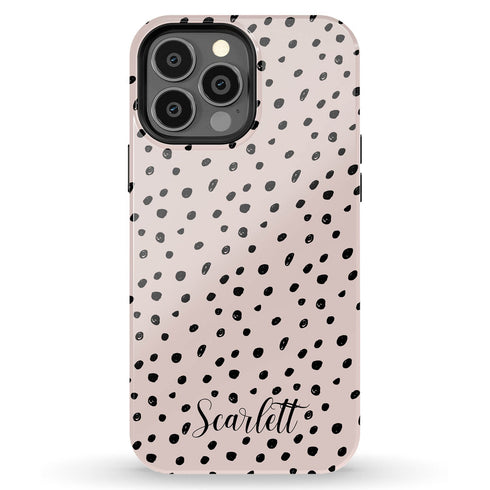 Spotted Dots Personalized Name iPhone Case