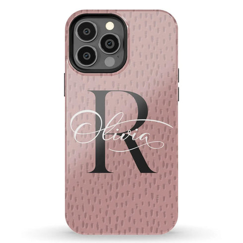Monogram Personalized Spotted Dots iPhone Case