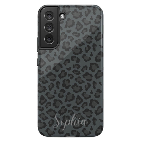 Dark Leopard Custom Name Galaxy Case