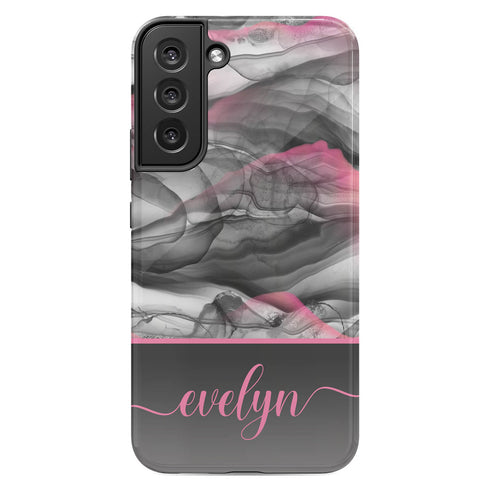 Alcohol Ink Patterns Custom Name Galaxy Case