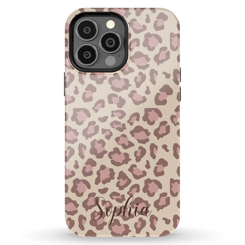 Light Leopard Personalized Name iPhone Case