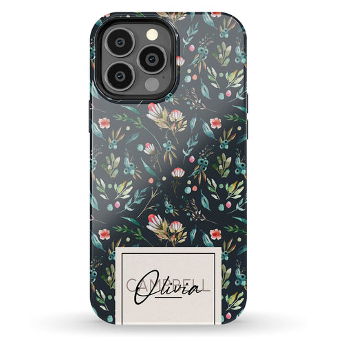 Delicate Flowers Custom Name iPhone Case