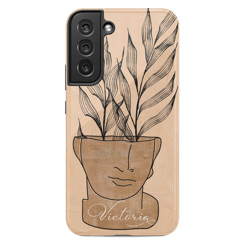 Abstract Flowers Custom Name Galaxy Case