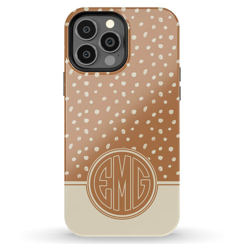 Spotted Dots Personalized Monogram iPhone Case