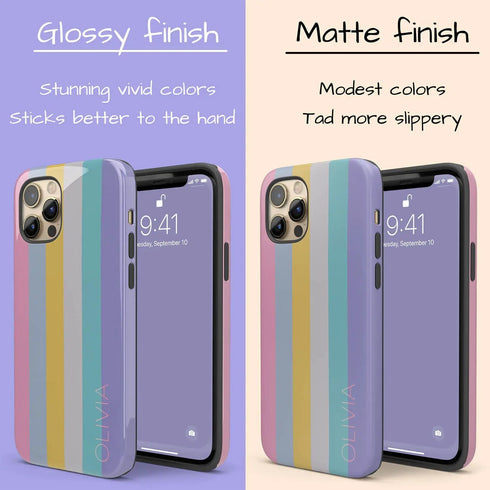 Pastel Rainbow Custom Name iPhone Case