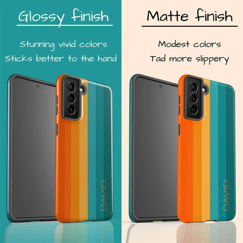 Orange & Teal Rainbow Custom Name Galaxy Case