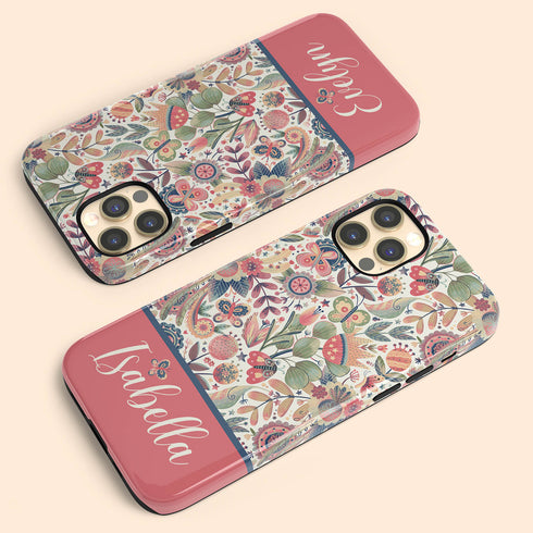 Cute Butterflies Custom Name iPhone Case