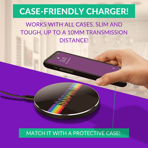 LGBTQ Custom Rainbow Name Pride Wireless Charger Pad