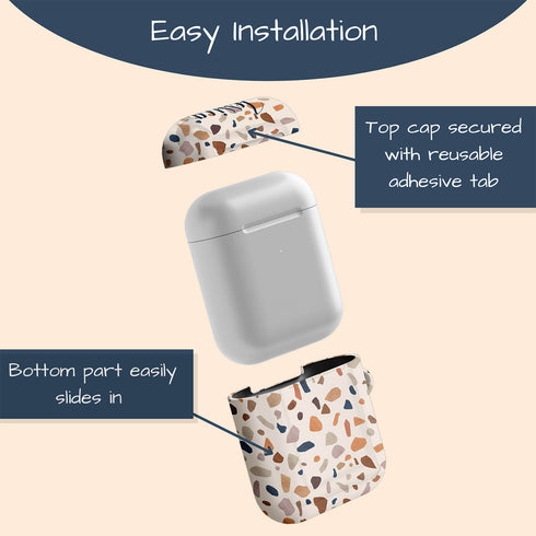 Terrazzo Pattern Custom Name AirPods Case
