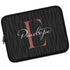 Dark Zebra Monogram Name Laptop Sleeve
