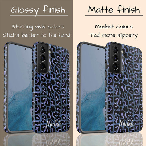 Metallic Leopard Personalized Name Galaxy Case