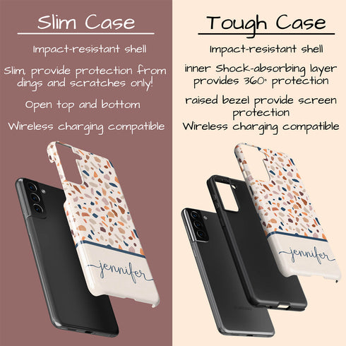 Terrazzo Pattern Custom Name Galaxy Case