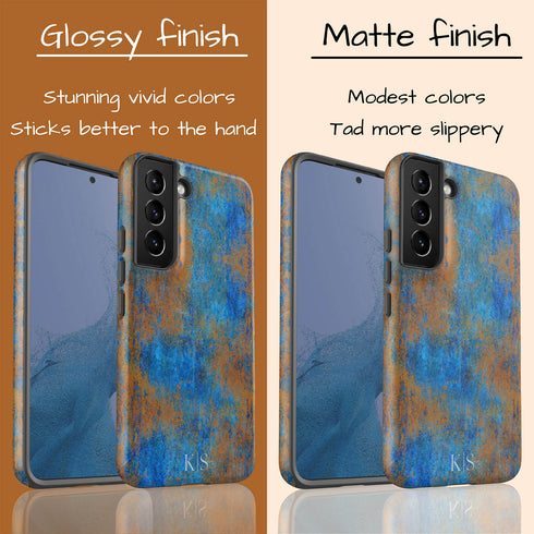 Patina Effect Custom Initials Galaxy Case
