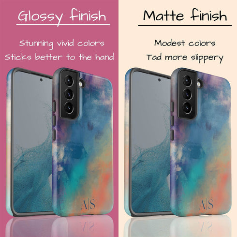 Colorful Abstract Oil Paint Custom Initials Galaxy Case