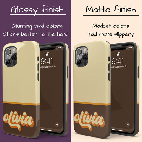 Retro Colors & Name Personalized iPhone Case