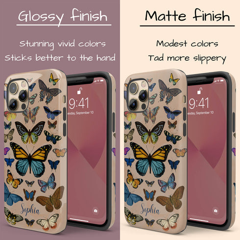 Exotic Butterflies Custom Name iPhone Case