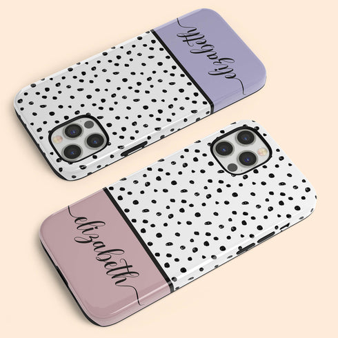 Delicate Dots Custom Name iPhone Case