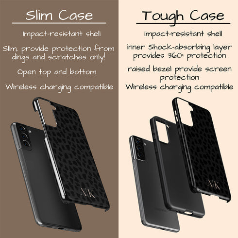Dark Leopard Custom Initials Galaxy Case