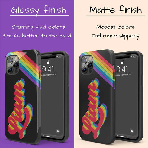 LGBTQ Pride Custom Dark Retro Name iPhone Case