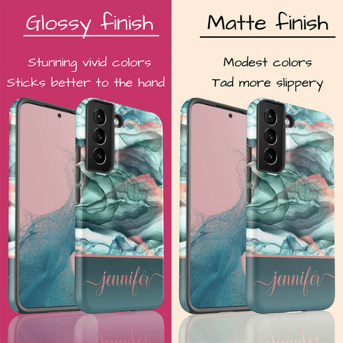 Alcohol Ink Patterns Custom Name Galaxy Case