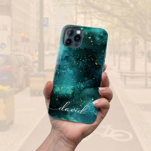 Galaxy Space Personalized Name iPhone Case