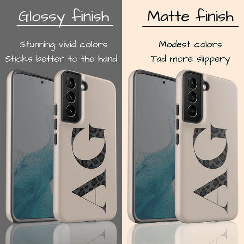 Oversized Leopard Custom Initials Galaxy Case