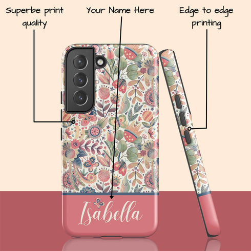 Cute Butterflies Custom Name Galaxy Case