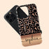 Wild Metallic Leopard Custom Name iPhone Case - Grey
