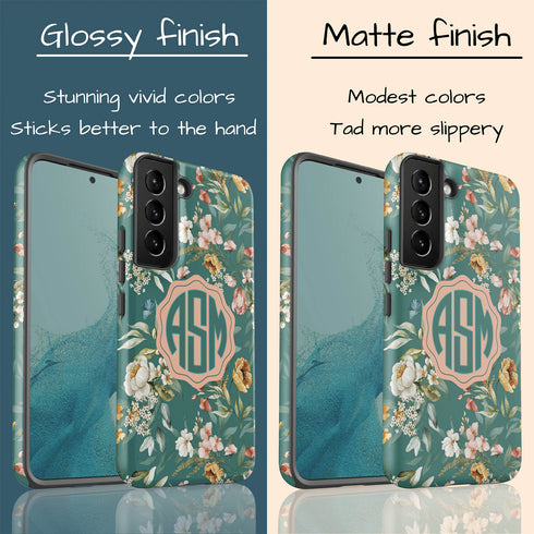 Watercolor Flowers Personalized Monogram Galaxy Case