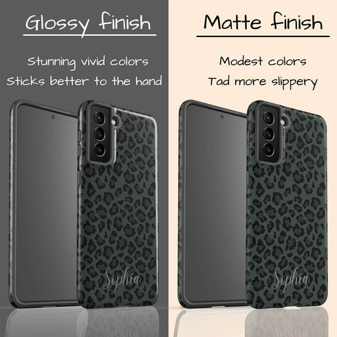 Dark Leopard Custom Name Galaxy Case