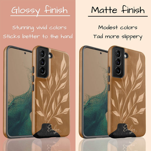 Abstract Flowers Custom Name Galaxy Case