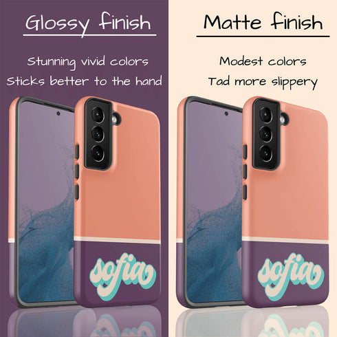 Retro Colors & Name Personalized Galaxy Case
