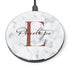 Monogram Personalized White Marble Wireless Charger Pad