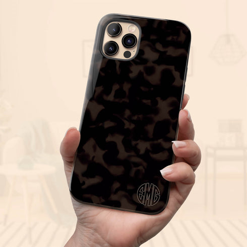Tortoiseshell Round Monogram iPhone Case