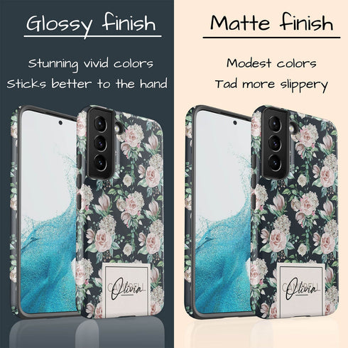 Delicate Flowers Custom Name Galaxy Case
