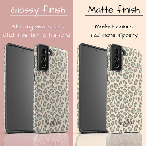 Light Leopard Personalized Name Galaxy Case