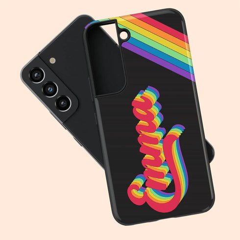 LGBTQ Pride Custom Dark Retro Name Galaxy Case