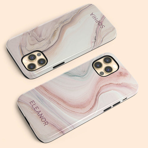 Nude Marble Custom Name iPhone Case