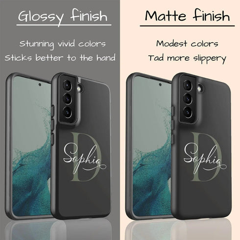 Monogram Personalized Solid Black Galaxy Case