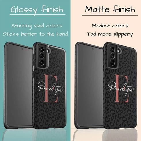 Monogram Personalized Dark Leopard Galaxy Case