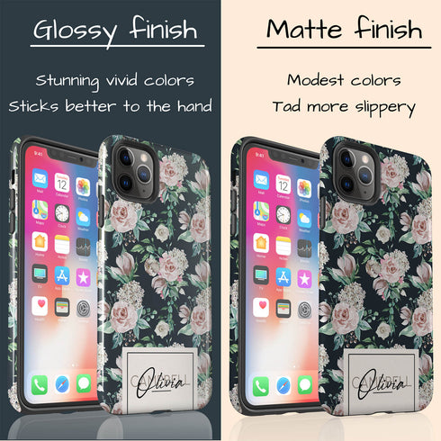 Delicate Flowers Custom Name iPhone Case