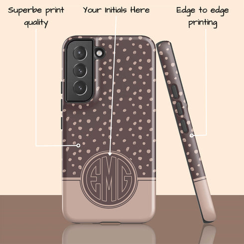 Spotted Dots Personalized Monogram Galaxy Case
