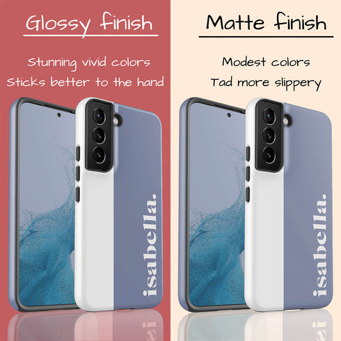 Elegant Striped Custom Serif Name Galaxy Case