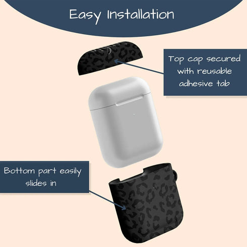 Dark Leopard Custom Name AirPods Case