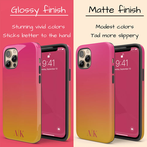 Ombre Gradient Personalized Initials iPhone Case