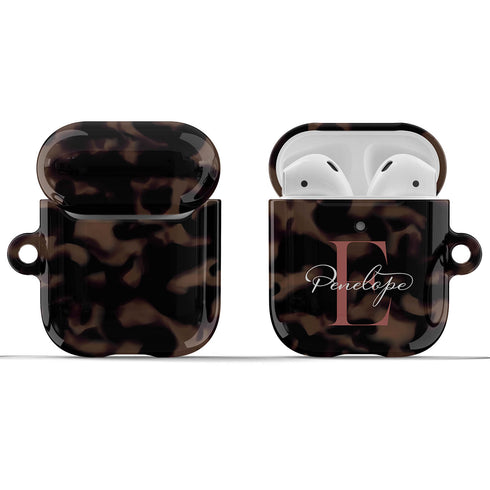 Monogram Personalized Tortoiseshell AirPods Case