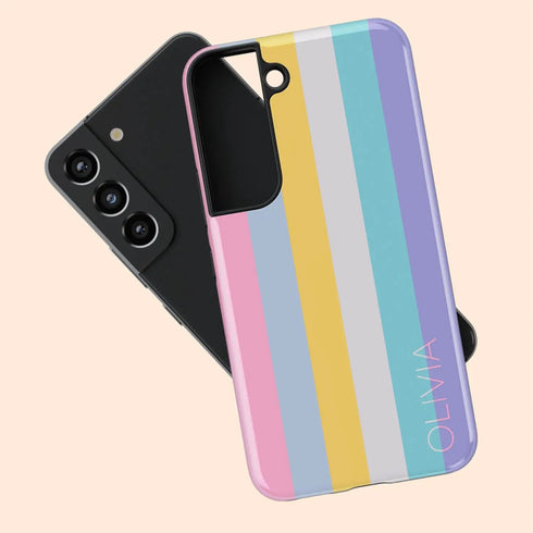 Pastel Rainbow Custom Name Galaxy Case