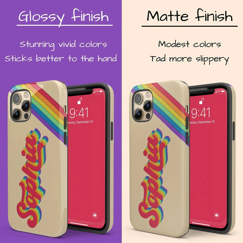 LGBTQ Pride Custom Light Retro Name iPhone Case