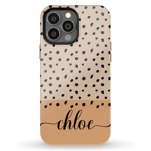 Speckled Dots Custom Name iPhone Case